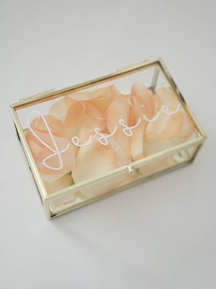 Personalized Glass Jewelry Box for Bridesmaids and Birthdays Etsy