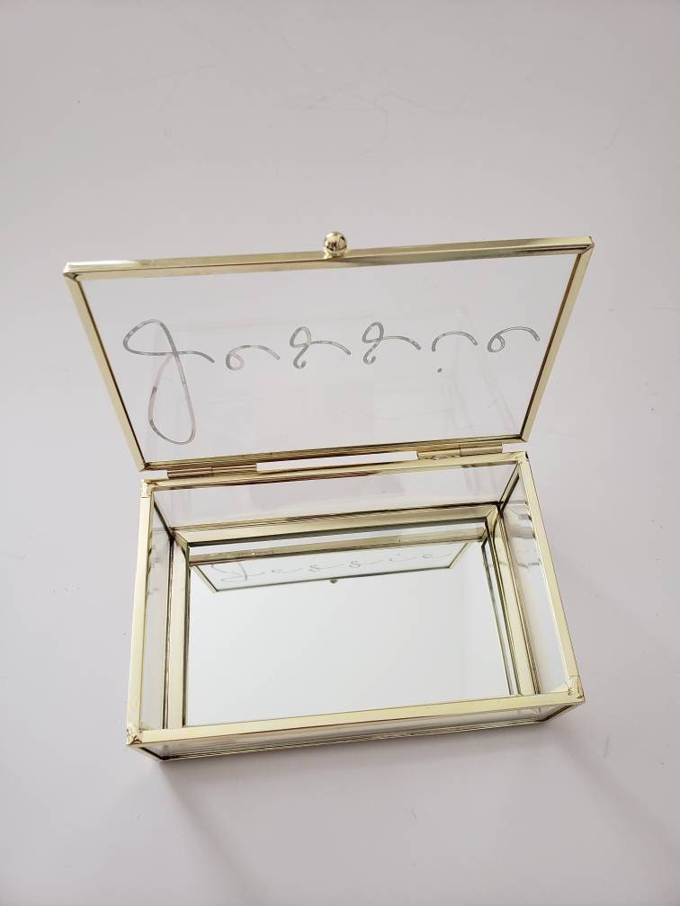 Personalized Glass Jewelry Box for Bridesmaids and Birthdays Etsy