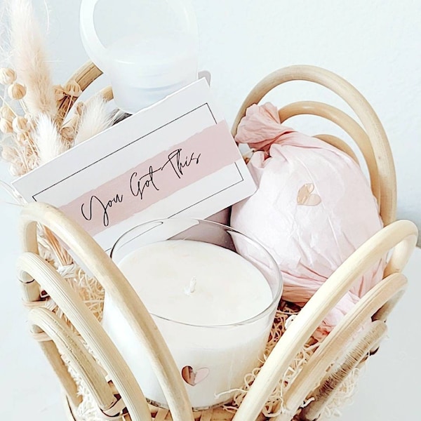 YOU GOT THIS Curated Gift Basket | Boss Babe Gift | Gift for Her | New Job Gift | Soy Candle | Water Bottle | Bath Bomb | Encouragement Gift