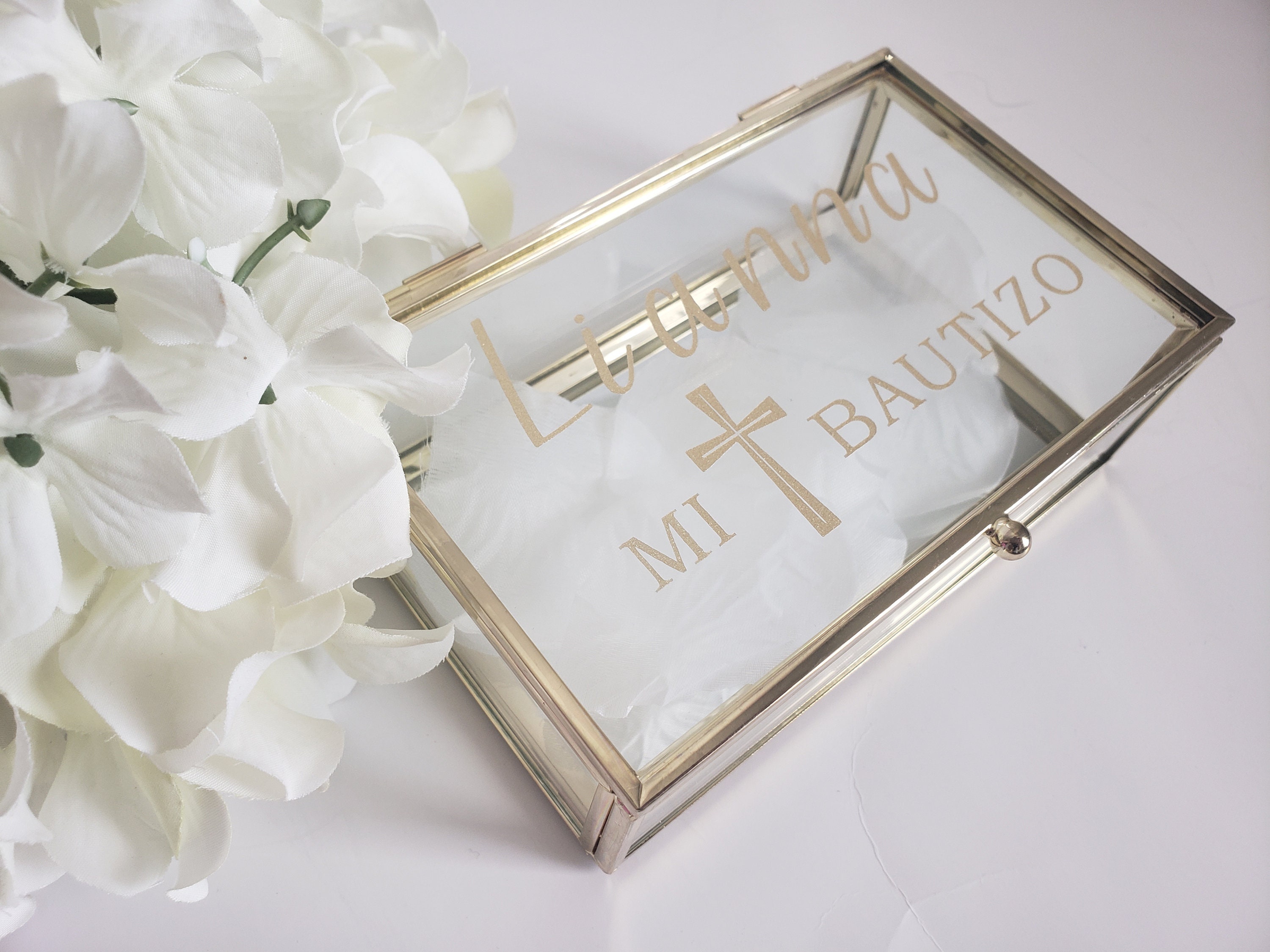 Bautizo Baptism Personalized Jewelry Box In Gold Christian Etsy