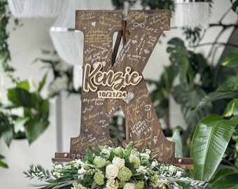 Letter Wedding Guest Book Alternative, Large Wooden Letter, Wooden Guest Book Sign, Wedding Reception Decor,  Wedding Wooden Sing