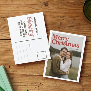 Tarjeta navideña moderna y sencilla / postal festiva / plantilla de Canva