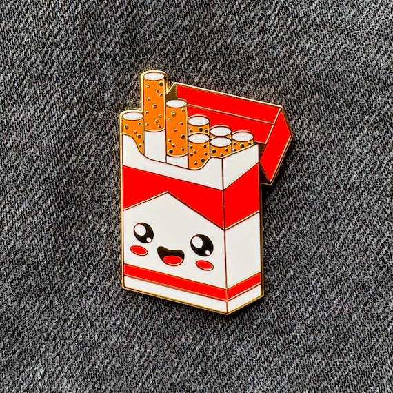 Kawaii Cigarettes Pin | Hard Enamel Pin | Funny Pin | Funny Enamel Pin |  Cute Pin | Kawaii Pin | Cigarette Accessories