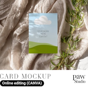Canva Kartenmockup, Online Bearbeitung Mockup, 5x7 Karten Mockup, Grußkarte Mockup, Frühlingskarte Mockup, Einladungskarte Mockup, Geburtstagskarte