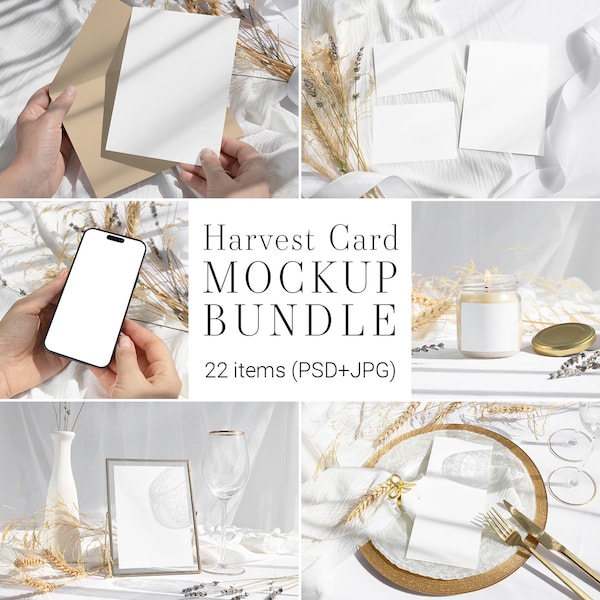 Card Mockup Bundle, Wedding Card Mockup, Menu Card Mockup, Phone, Candle, Bottle, Tag, Stationery Mockup, Wedding Suite Mockup hrv