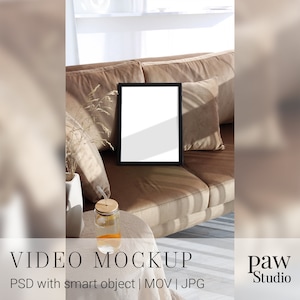 Social Media Video Mockup, Vertical Video Mockup, 3x4 Frame Mockup MOV with Alpha Channel Mockup, Video PSD Mockup, Reels, YouTube Shorts ao