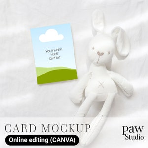 Mockup di biglietti 5x7, Mockup di modifica online, Mockup Canva, Mockup di biglietti di auguri, Mockup di cameretta, Mockup di neonati, Mockup di biglietti di invito, Biglietti di compleanno