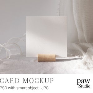 5 x 5 kaartmodel, bruiloftsmodel, vierkante kaartmodel, minimalistisch model, wenskaartmodel, mockup, kaartmodel, PSD-model, tabelnummermodel