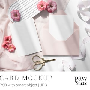 Card Mockup, 5x7 Card Mockup, Wedding Card Mockup, Greeting Card Mockup, Blank Card Mockup, Invite Card Mockup, Card With Envelope, PRG