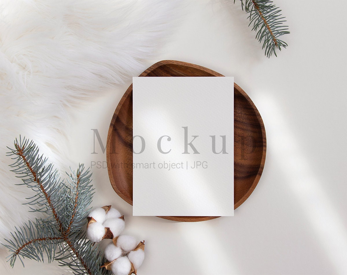 Download Holiday Card Mockupchristmas Card Mockup5x7 Card Mockupcard Etsy
