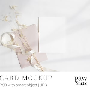 Mockup di biglietto 5x7, Mockup di biglietto vuoto, Mockup PSD, Modello di mockup, Mockup di invito, Mockup di matrimonio, Mockup carino, Mockup di biglietto, Biglietto con busta