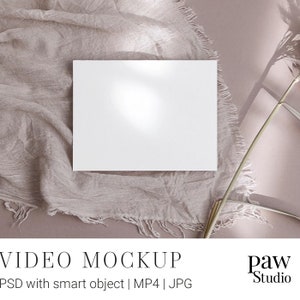 Videokaartmodel, videopresentatie, uitnodigingsmodel, Photoshop-model, bruiloftsmodel, kaartmodel, 5,5 x 4,25 kaartmodel, PSD-model