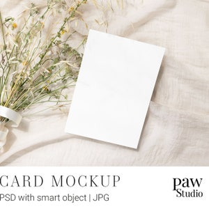 5x7 Kartenmockup, Hochzeitskarte Mockup, Smart Objekt Mockup, Photoshop Mockup, PSD Mockup, Minimal Hochzeit, Styled Card Mockup, Hochzeitskarte