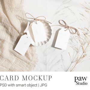 Mockup logo sticker, bedankt sticker mockup, trouwstickers, lege witte kaart, lege witte kaart, bruiloft tag mockup, label mockup, stickerlabel mockup, mock-up