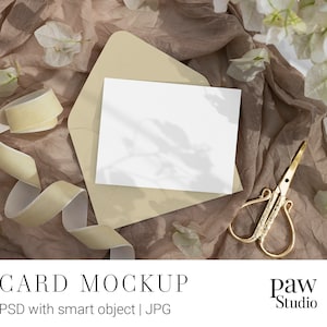 Mockup de cartão, 5,5x4,25 Mockup de cartão, Mockup personalizável, Mockup de cartão de casamento, Cartão de felicitações, Mockup de envelope, Cor personalizável, BGF 8e