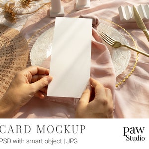 Menu Mockup, Wedding Card, Card Mockup, White Card Mockup, Mockup Template, Invite Mockup, Greeting Card, Minimal Wedding,Styled Card Mockup