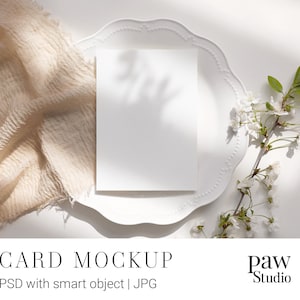 Mockup di biglietto, Mockup di biglietto 5x7, Mockup di biglietto vuoto, Mockup minimalista, Mockup di matrimonio, Mockup PSD, Biglietto con busta, Mockup di biglietto in stile, Mockup