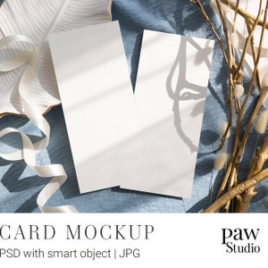 Karten Mockup, 4x9 Karten Mockup, Menükarten Mockup, Programm Karten Mockup, Hochzeitskarten Mockup Blankokarte Mockup Präsentation Mockup BGE-2