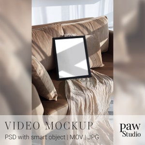 Social Media Video Mockup, Vertical Video Mockup, 3x4 Frame Mockup MOV with Alpha Channel Mockup, Video PSD Mockup, Reels, YouTube Shorts ao