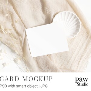 Karte Mockup, leere Karte Mockup, minimalistisches Mockup, PSD Mockup, Tischkarte Mockup, Smart Objekt Mockup, gestaltete Karte Mockup, weiße Karte Mockup