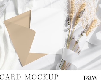 Card Mockup, 5x7 Card Mockup, Customizable Mockup, Wedding Card Mockup, Greeting Card Mockup, Envelope Mockup, Customizable Color, HRV 8e