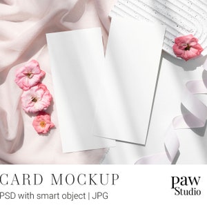 Mockup de cartão, Mockup de menu, Mockup em branco, Mockup de cartão 4x9, Mockup de menu de casamento, Mockup de feriado, Mockup de cartão branco, PSD Smart Object, PRG p2