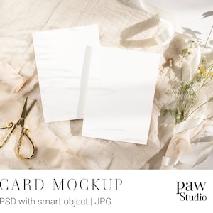 5x7 Kartenmockup, Hochzeitskarte, PSD Mockup, Smart Objekt Mockup, Hochzeitskarte Mockup, Photoshop Mockup, Minimal Hochzeit, Styled Card Mockup