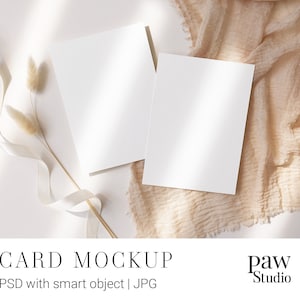 Kartenmodell, gestaltetes Kartenmodell, Weißes Kartenmodell, Einladung Mockup, Grußkartenmodell, Hochzeitsmodell, Smart Objekt Mockup, PSD Mockup