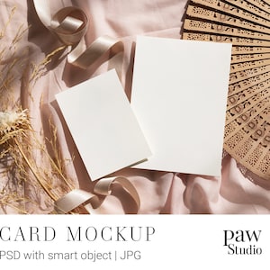 Leere Karte Mockup, Smart Objekt Mockup, Styled Card Mockup, Grußkarte, Hochzeitskarte, 13x18 Karte Mockup, Minimal Hochzeit, Photoshop Mockup