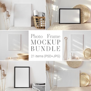 Photo Frame Mockup Bundle, Photo Template, Frame Art Print Mockup, 3x4 Frame Mockup, 4x3 Frame Mockup, Portrait Landscape Frame PSD Mockup