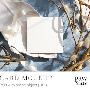Kaartmodel, vierkante kaartmodel, 5 x 5 begroetingskaartmodel, trouwkaartmodel, blanco kaartmodel, uitnodigingskaartmodel PSD-mockup BGW 5 gr
