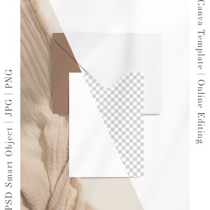 Anpassbares 13x18 Karten Mockup, Canva Karten Mockup, Grußkarte Mockup Bearbeiten Farbe Einladungskarte Mit Umschlag 8e b32