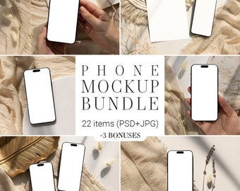 Phone Mockup Bundle, Device Mockup Bundle, Two iPhone Mockup, Digital Card, 5x7 Card With Phone Mockup, Electronic Invitation Mockup 2cp dvp