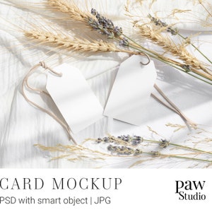 Geschenkanhänger Mockup, 2x3,5 Tag Mockup, Label Mockup, Dankeschön Tag Mockup, Hochzeit Label Mockup, Jubiläumskarte, 2 Tags Mockup HRV 2tg