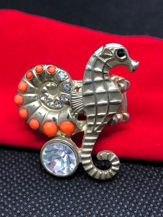 Adjustable Fun Statement Rings, Large Seahorse an… - image 6