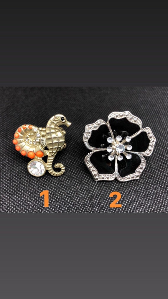 Adjustable Fun Statement Rings, Large Seahorse an… - image 1
