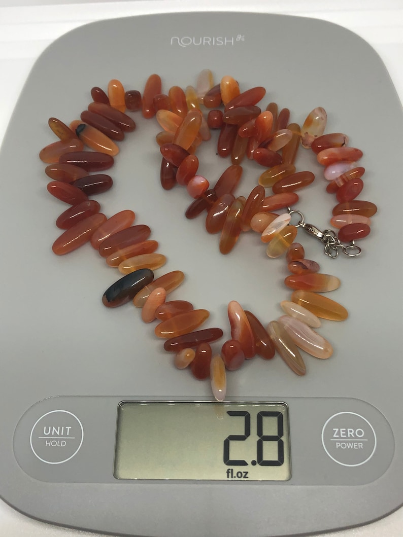 17\u201d Long. Beautiful Vintage Polished Natural Stone Beaded Necklace