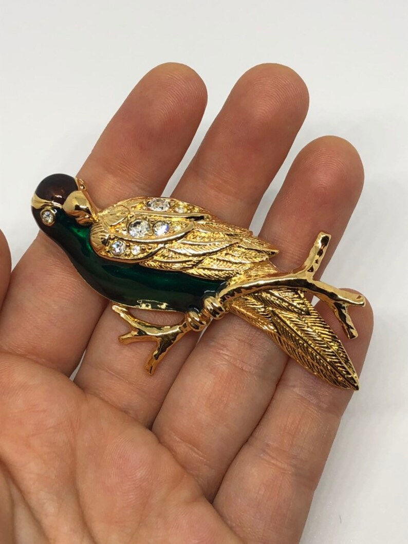 Vintage Enamel Avon Brooches With Lots of Rhinestones all Intact