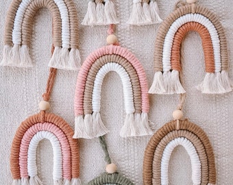 Rainbow Oil Diffuser | Macramé Car Charm | Fiber Rainbow | Gifts For Baby | Boho Nursery | Nursery, Baby Shower Decor | Baby Shower Gift