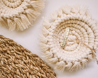 Boho Macramé  Ring Bowl | Jewelry Dish | Trinket Dish with Fringe