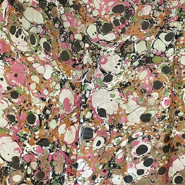 Marbled Fabric, double-sided, hand-painted fabric, water marbling, marbleized silk, marbling on silk, tapestry