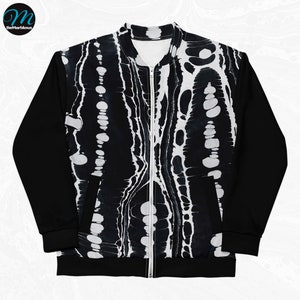 Marbled Bomber Jacket - Designer Jacket - Full Zip Jacket - Classic Rock Couture - Marbleized Clothing