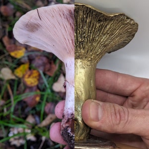 Bronze Russula Metal Casted Mushroom Sculpture
