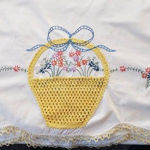 Vintage embroidered tablecloth- table runner