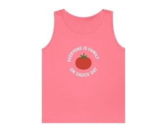 Tomato Sauce Day Tank Top, Family Reunion Apparel, Summer BBQ Outfit, Unisex Graphic Tee, Fun Foodie Gift