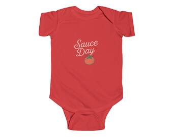 Tomato Themed Infant Bodysuit, Cute Baby Outfit, Perfect for Sauce Day, Funny Infant Clothing, Baby Shower Gift, Cozy Baby Gear