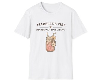 Personalized 21st Birthday Boardwalk Bar Crawl T-Shirt