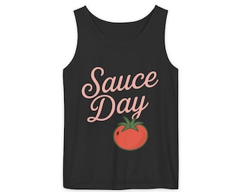 Sauce Day Unisex Tank Top - Summer Vibes, Foodie Gift, Casual Wear, Fun Apparel, Comfortable Festival Shirt