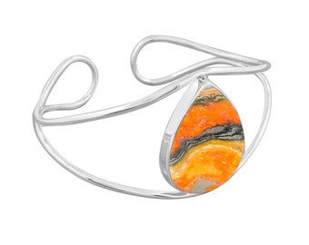 A+Bumble Bee Jasper Bangle 925 Silver Plated Bangle Gift Bangle Top Quality Bracelet Gemstone Bracelet Boho /& hippie Bracelet Cuff Bracelet