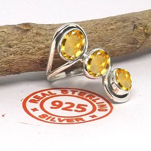 Natural Citrine Ring • 925 Sterling Silver • Gemstone Jewelry • Unique Gemstone Ring For Her • Handmade Engagement Ring • Rings For Women